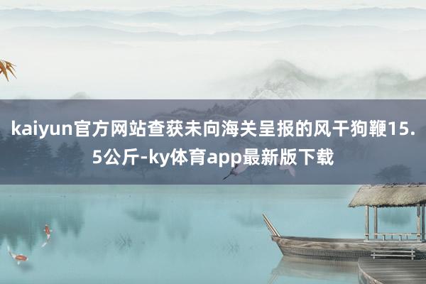 kaiyun官方网站查获未向海关呈报的风干狗鞭15.5公斤-ky体育app最新版下载