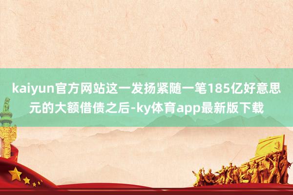 kaiyun官方网站这一发扬紧随一笔185亿好意思元的大额借债之后-ky体育app最新版下载