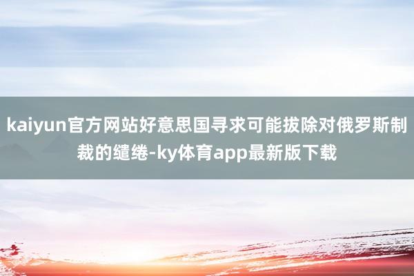kaiyun官方网站好意思国寻求可能拔除对俄罗斯制裁的缱绻-ky体育app最新版下载
