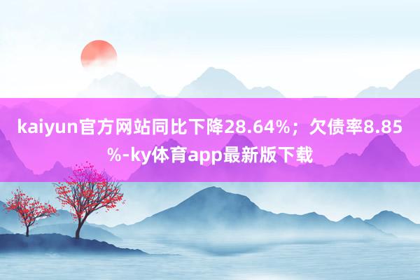 kaiyun官方网站同比下降28.64%；欠债率8.85%-ky体育app最新版下载