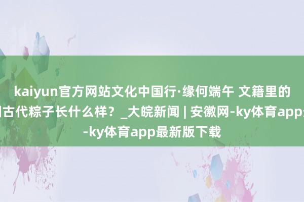 kaiyun官方网站文化中国行·缘何端午 文籍里的端午：中国古代粽子长什么样？_大皖新闻 | 安徽网-ky体育app最新版下载